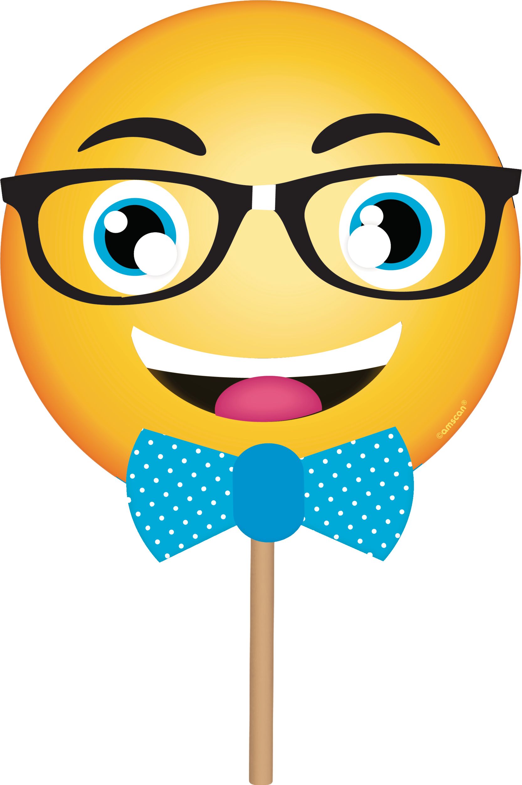 Smiley Birthday Party Photo Booth Decoration Kit, 17-pc Front_Flat