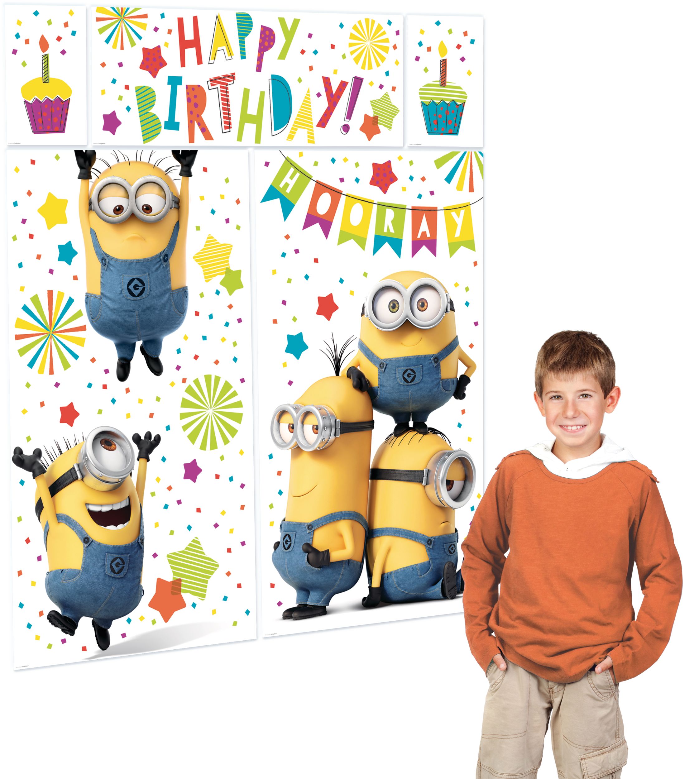Minions Birthday Party Scene Setter Decoration, 5-pc Front_Angled_Right