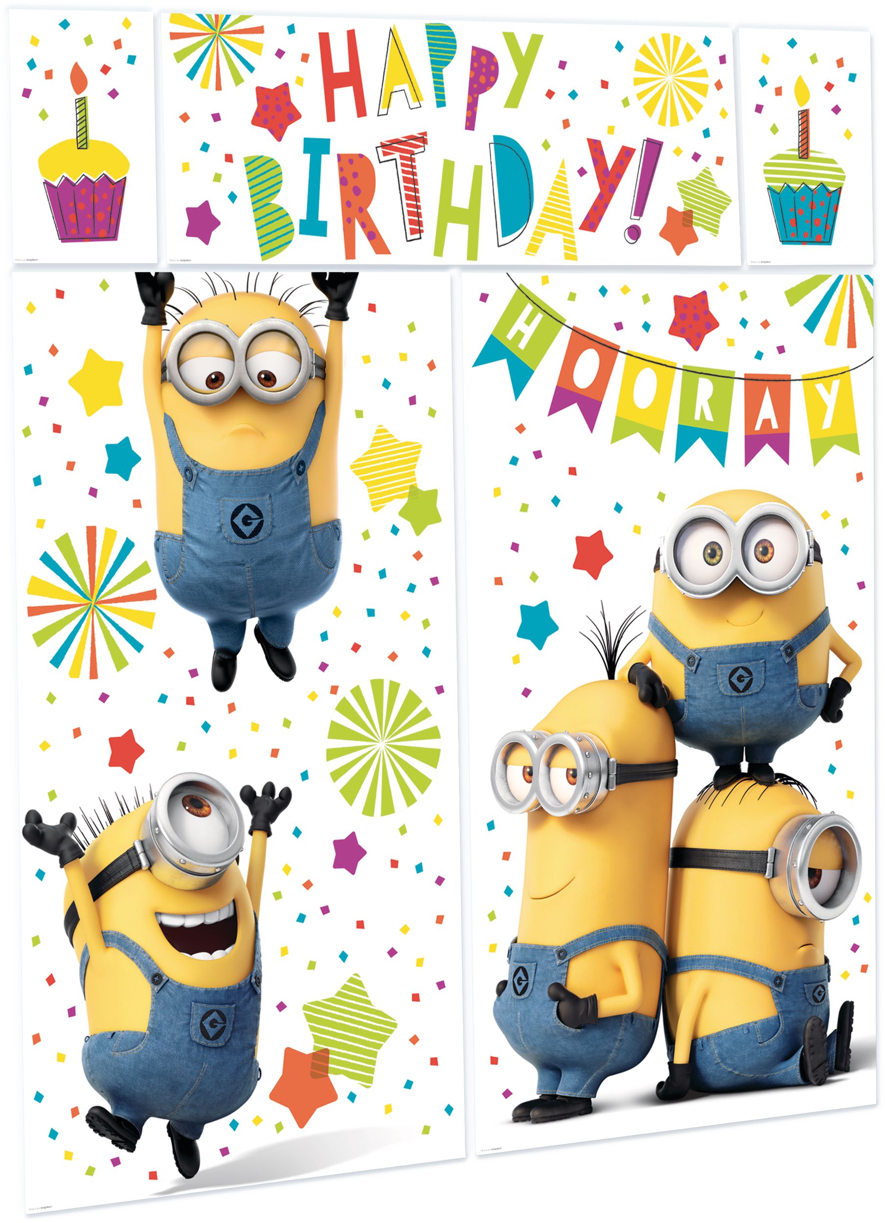 Minions Birthday Party Scene Setter Decoration, 5-pc Front_Angled_Right