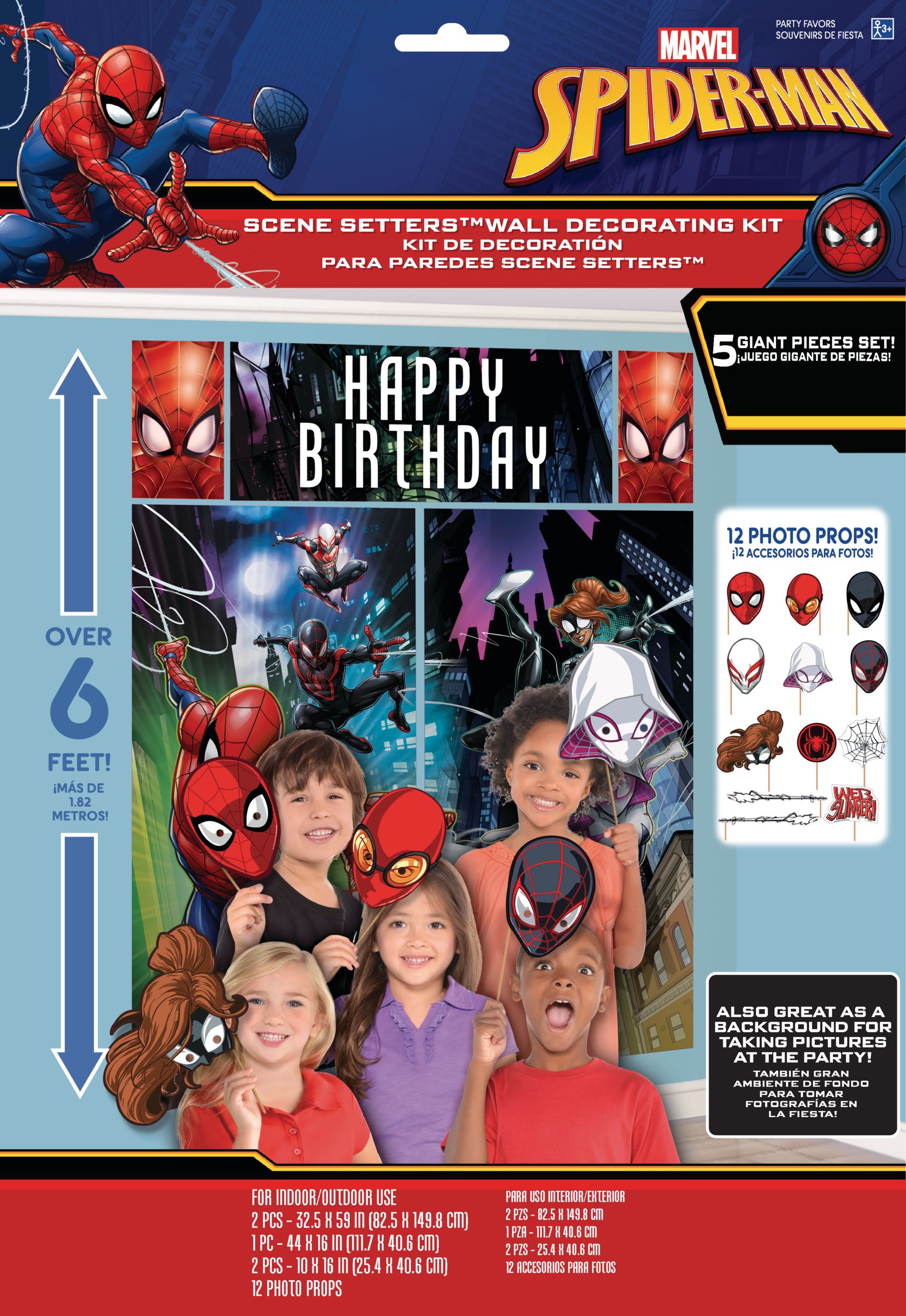 Spider-Man Webbed Wonder Scene Setter with Photo Props Front_Flat