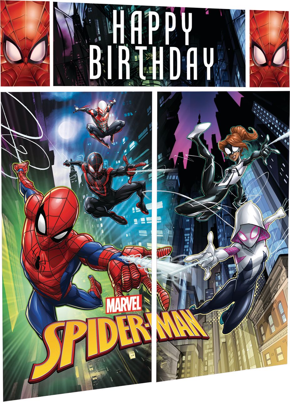 Spider-Man Webbed Wonder Scene Setter with Photo Props Front_Angled_Right