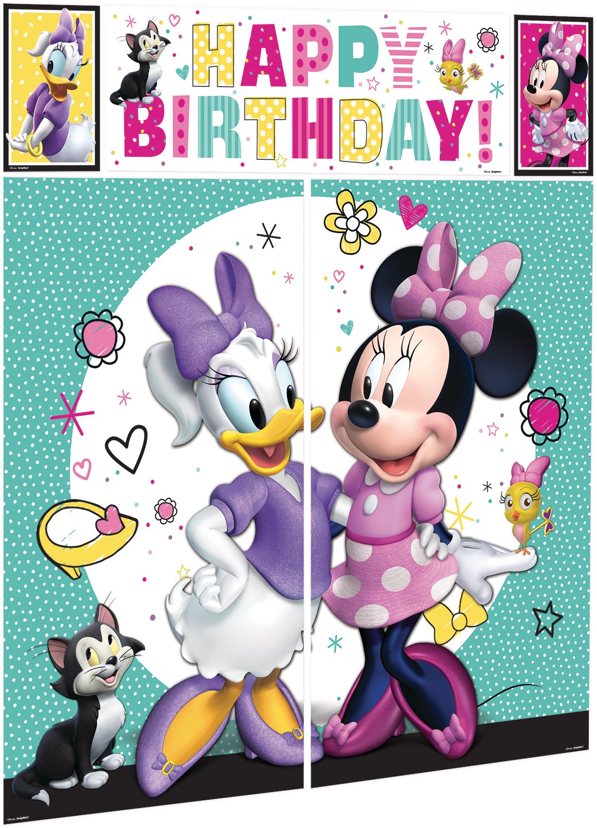 Minnie Mouse Scene Setter with Photo Booth Props Front_Angled_Right