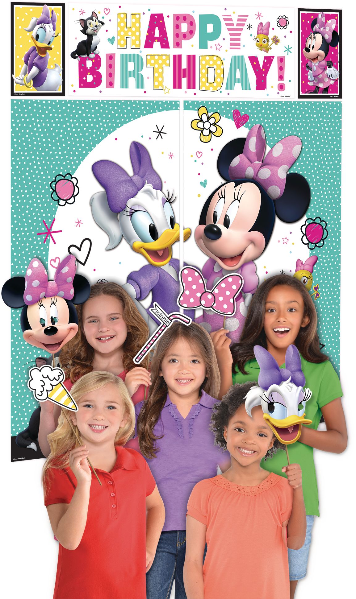 Minnie Mouse Scene Setter with Photo Booth Props Front_Flat