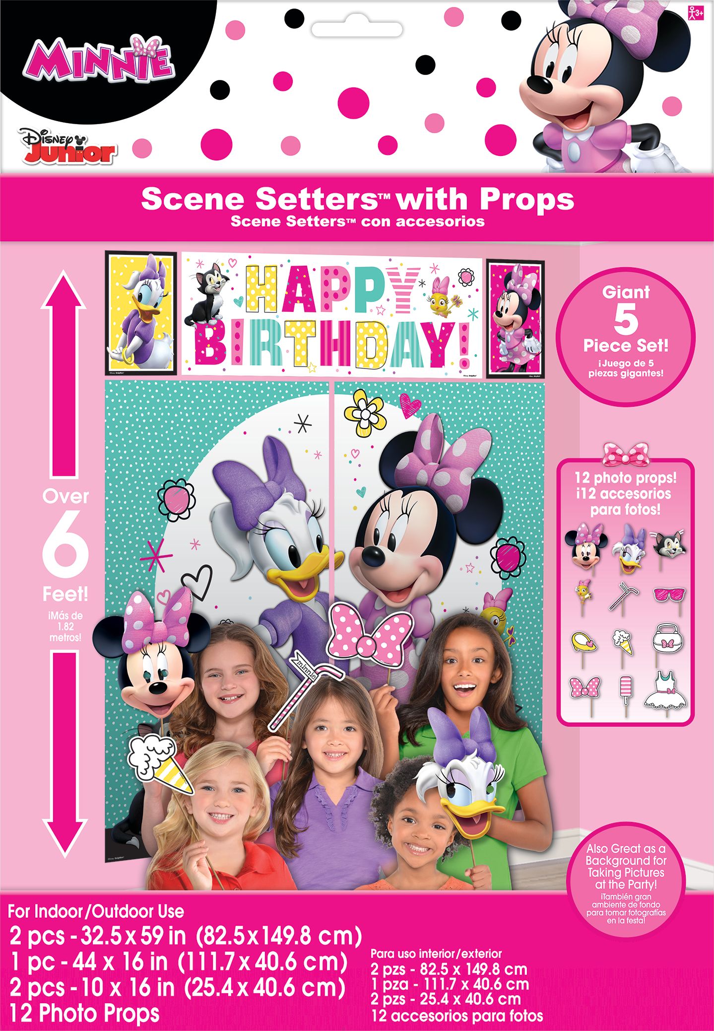 Minnie Mouse Scene Setter with Photo Booth Props Front_Flat