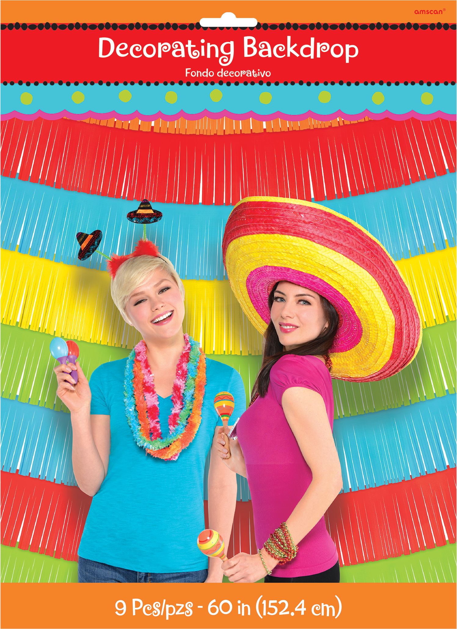 Multicoloured Fringe Banners, 9-pc Front_Flat