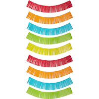 Banderoles à franges multicolores, paq. 9 Front_Flat