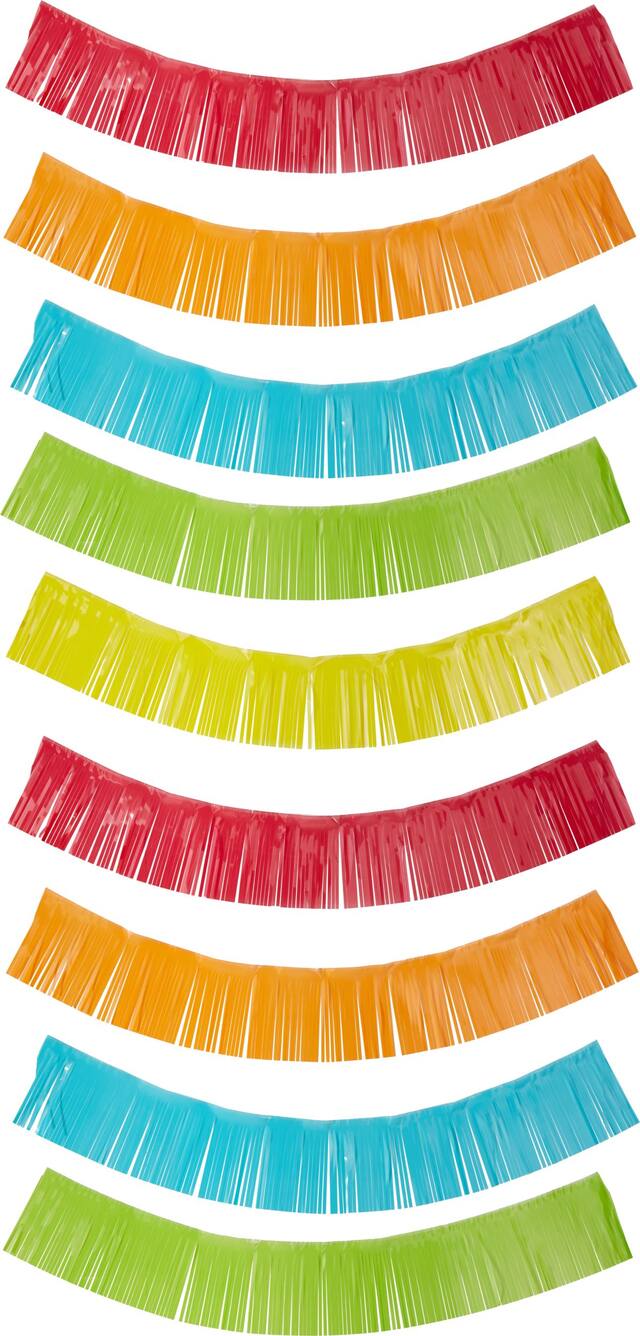 Multicoloured Fringe Banners, 9-pc Front_Flat