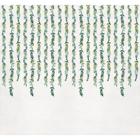 Love & Leaves Plastic Scene Setter Background Decoration, Green/White, 65-in, for Wedding/Baby Shower/Bridal Shower