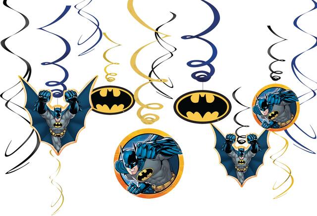 Batman Swirl Decorations, 12-pc Front_Flat
