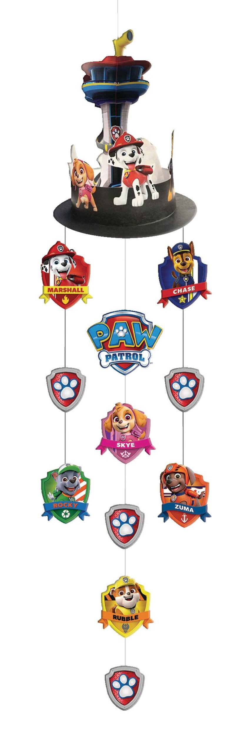 Nickelodeon PAW Patrol Marshall String Hanging Decorations, Red/Yellow/Blue, for Birthday Party Front_Flat