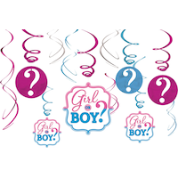 Girl or Boy Gender Reveal Swirl Decorations, 12-pc Front_Flat