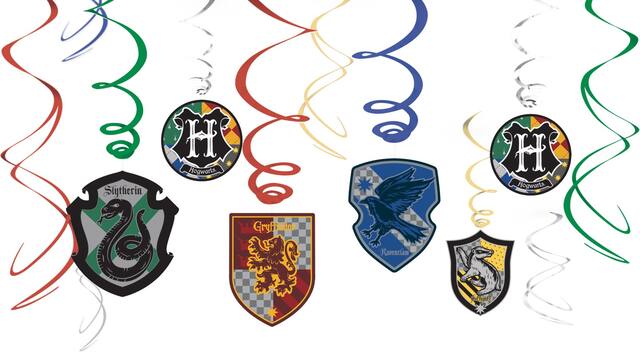 Décorations de fête en spirale Harry Potter, paq. 12 Front_Flat