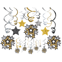 Hollywood Stars Swirl Decorations, 30-pc Front_Flat