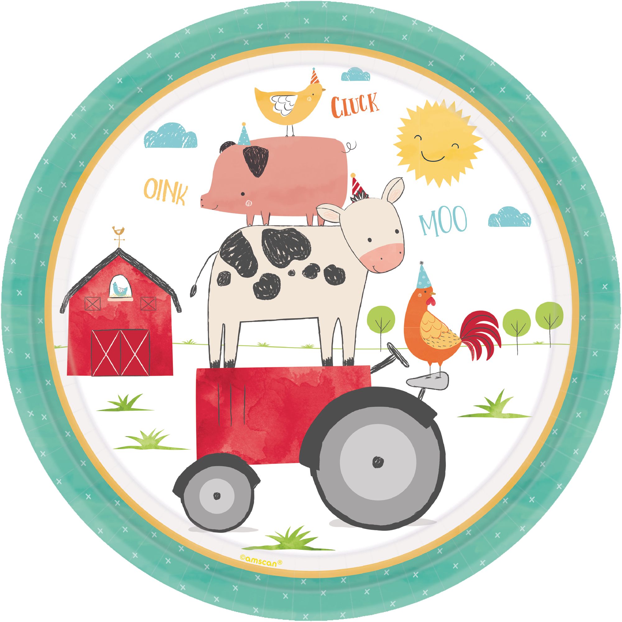 Friendly Farm Dinner Paper Plates, 18-pk Overhead_Flat