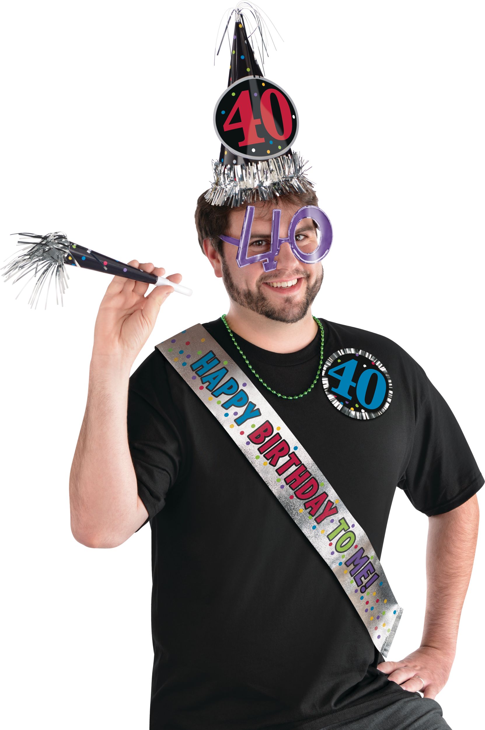 40th Birthday Accessory Kit, 6-pc Front_Flat