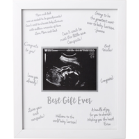 "Best Gift Ever" Baby Sonogram Picture Frame Decoration, White, 11.5-in, for Baby Shower/Gender Reveal Front_Flat