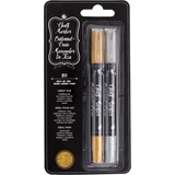 Marqueurs pour ardoise effaçables, or et argent, 2 pièces Front_Flat