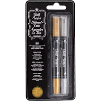 Marqueurs pour ardoise effaçables, or et argent, 2 pièces Front_Flat