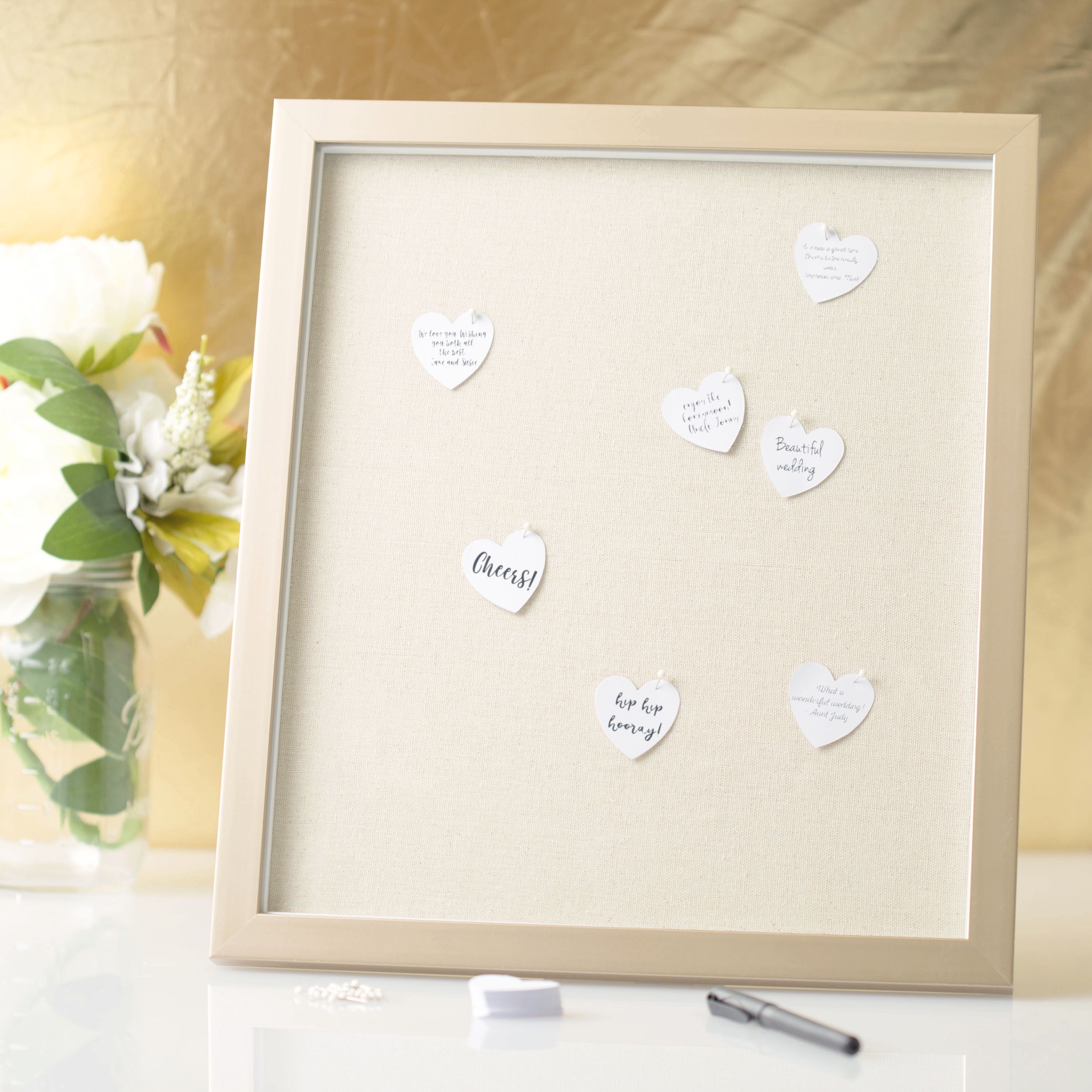 Wedding Guest Book Frame with Hearts, 202-pc Front_Angled_Left