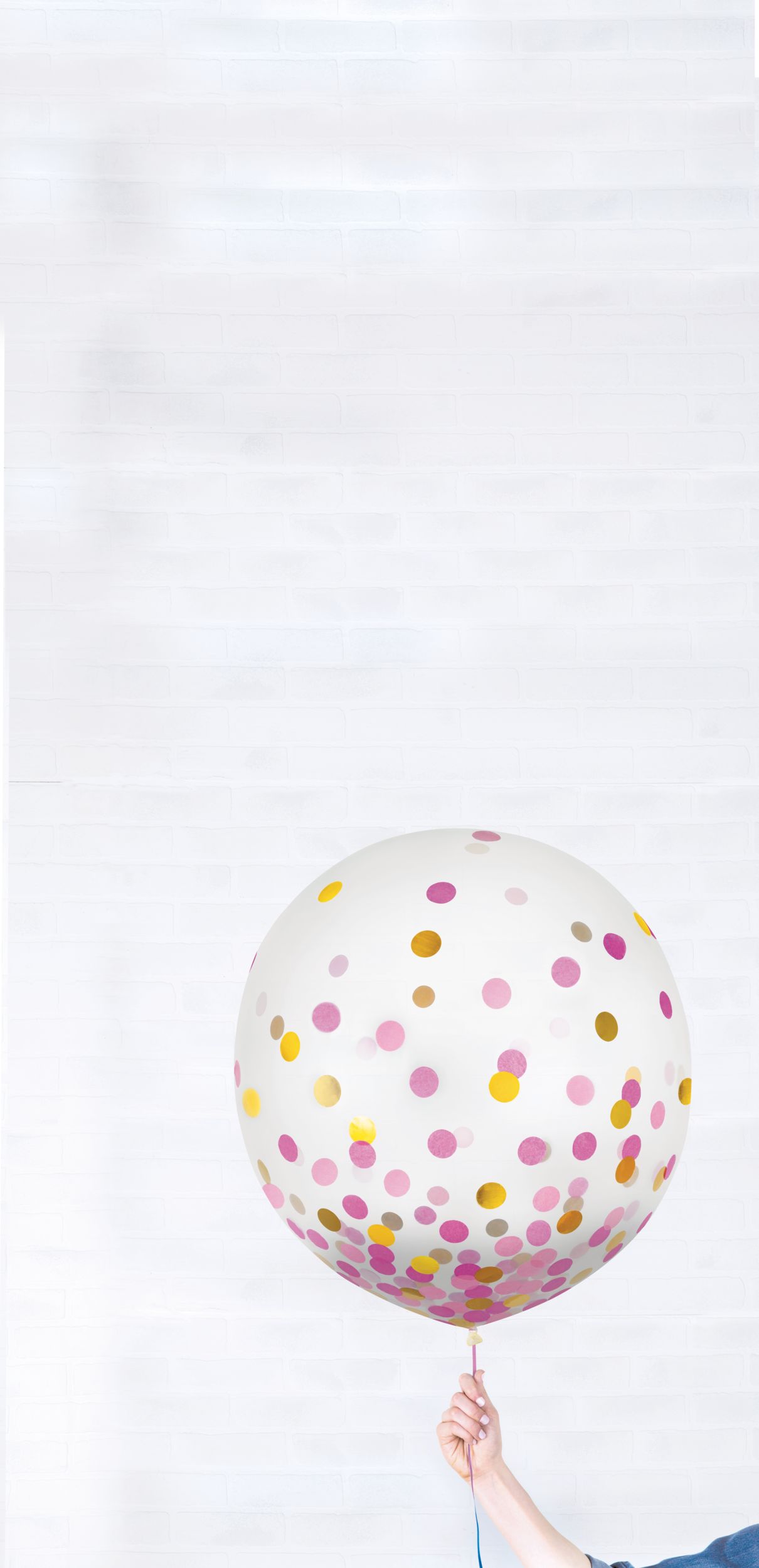 Ballons en latex ronds confettis transparents, or/rose, 24 po, paq. 2, pour fête prénatale/fête d'anniversaire Front_Flat