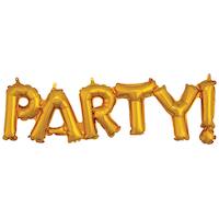 Ballon en aluminium satiné lettres Party, choix de couleurs, 33 x 9 po, gonflé d'air, pour remise de diplôme/fiançailles/anniversaire/retraite Front_Flat