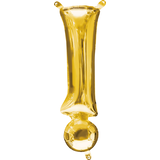 Exclamation Point Satin Foil Balloon, Assorted Colours, 4x16-in, Air-Filled for Birthday/Graduation/Baby Shower/Wedding/Prom Front_Flat