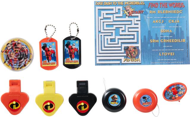 Cadeaux-surprises pour fête d'anniversaire Disney Les Incroyables 2, paq. 48 Composite_or_Mixed