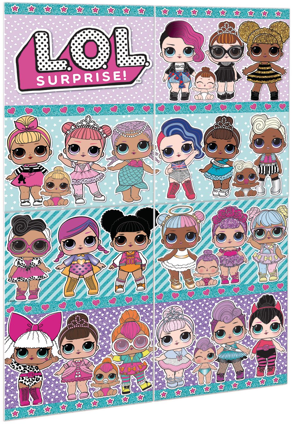 Décor mural avec accessoires de cabine photo pour fête d'anniversaire, L.O.L. Surprise, paq. 16 Front_Angled_Right