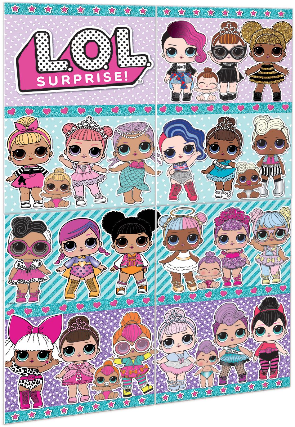Décor mural avec accessoires de cabine photo pour fête d'anniversaire, L.O.L. Surprise, paq. 16 Front_Angled_Right