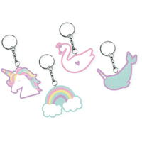 Magical Rainbow Keychains for Birthday Party Favours, 8-pk Overhead_Flat