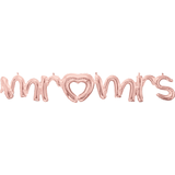 Ballon en aluminium satiné lettres attachées Mr and Mrs, or rose, 59 x 10 po, gonflé d'air, pour fiançailles/mariage Front_Flat