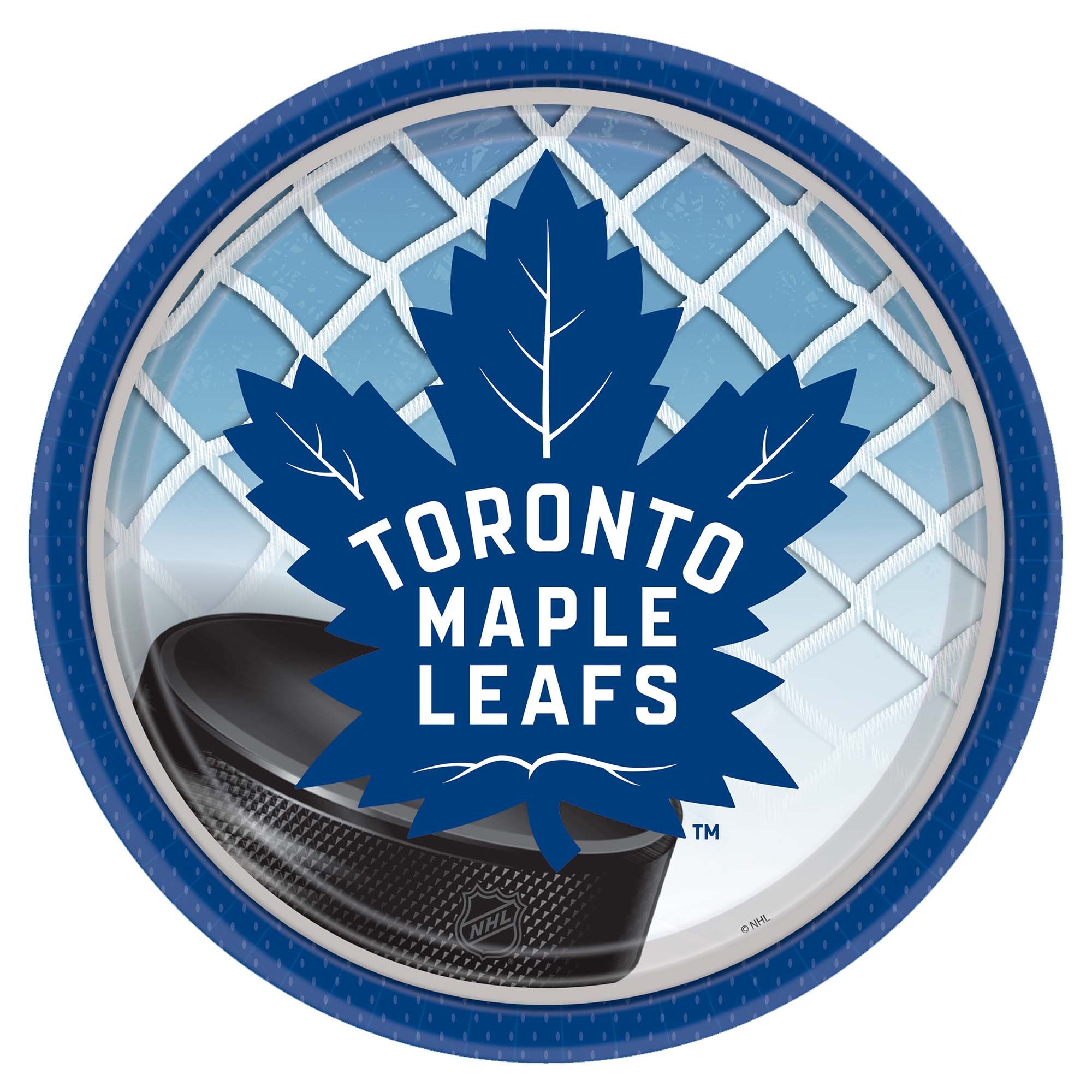 Toronto Maple Leafs Lunch Plates, 9-in, 8-pk Overhead_Flat
