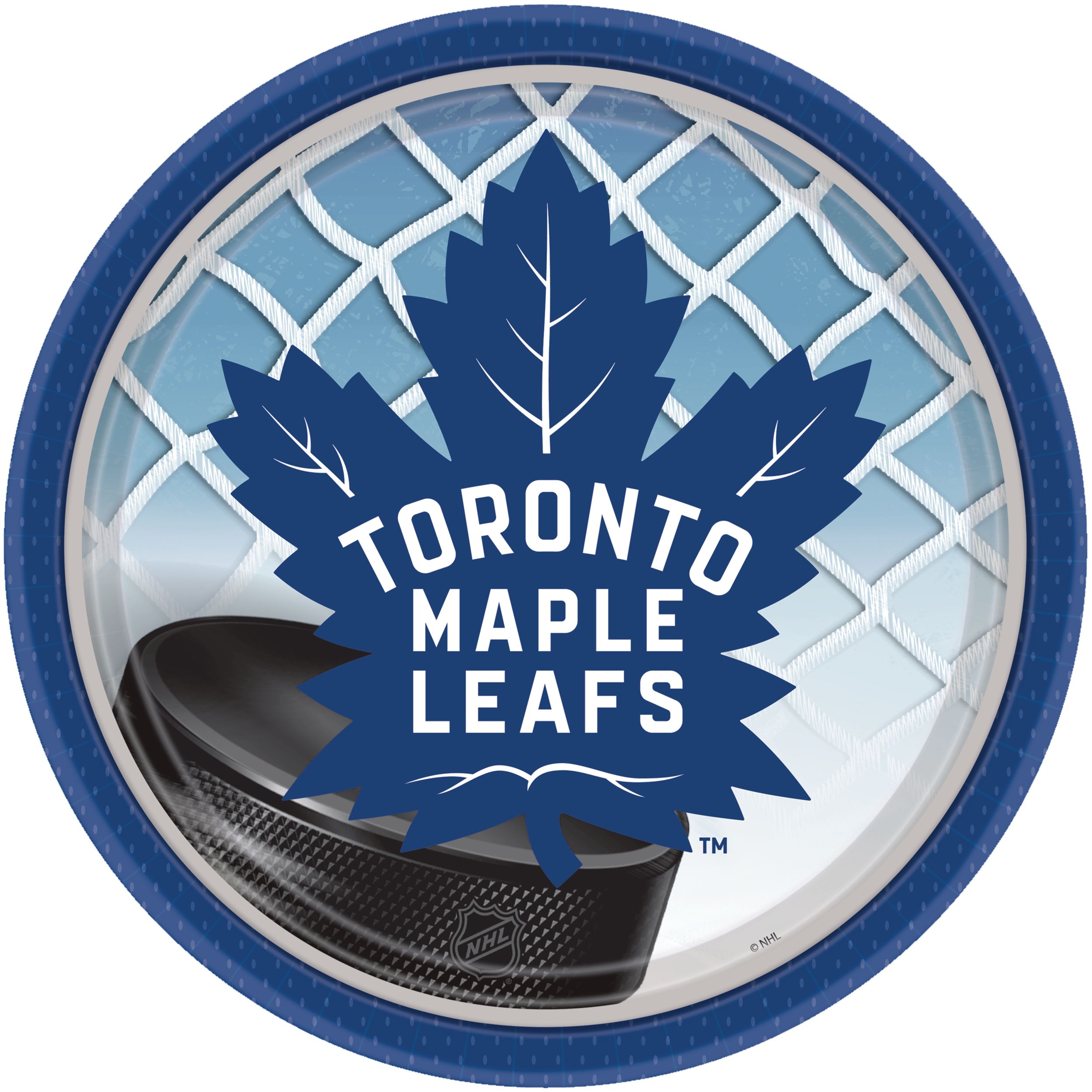 Toronto Maple Leafs Lunch Plates, 9-in, 8-pk Overhead_Flat