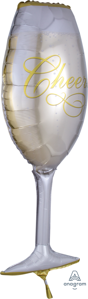 Ballon en aluminium rempli d'air pour verre à vin Bubbly Cheers