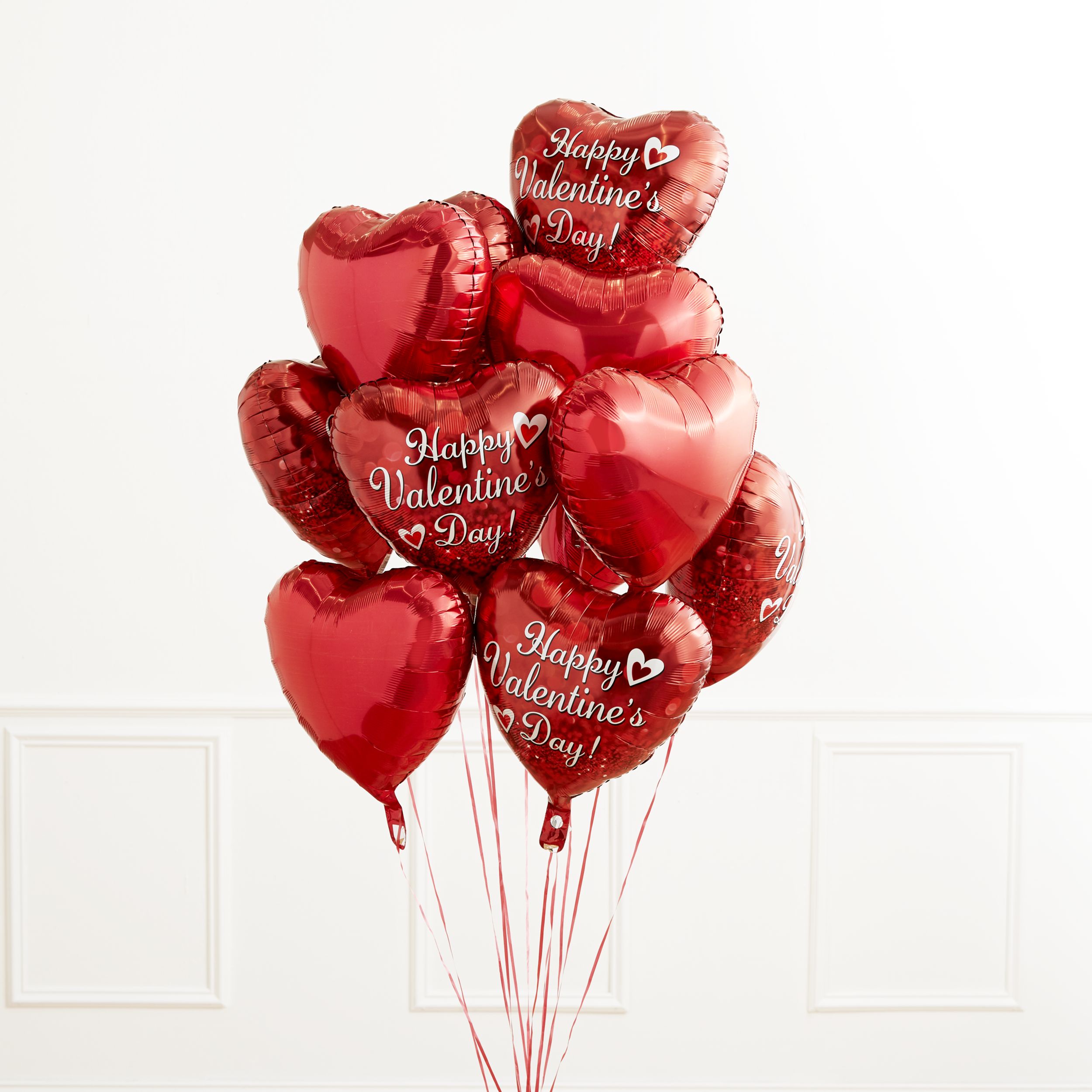 Ballon en aluminium satiné Happy Valentie's Day, coeur, rouge, 17 po, ruban et gonflage hélium compris, pour Saint-Valentin Composite_or_Mixed