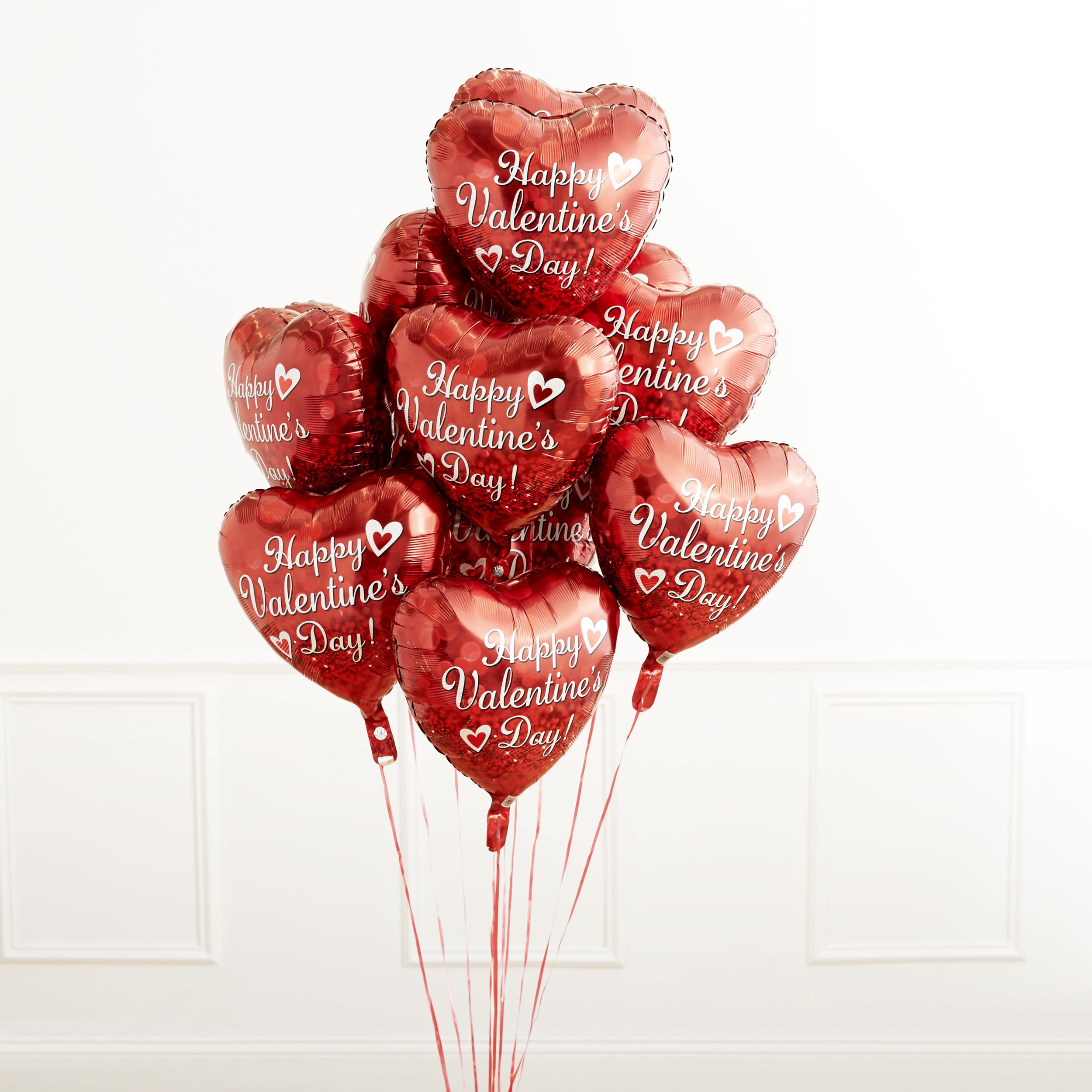 Ballon en aluminium satiné Happy Valentie's Day, coeur, rouge, 17 po, ruban et gonflage hélium compris, pour Saint-Valentin Composite_or_Mixed