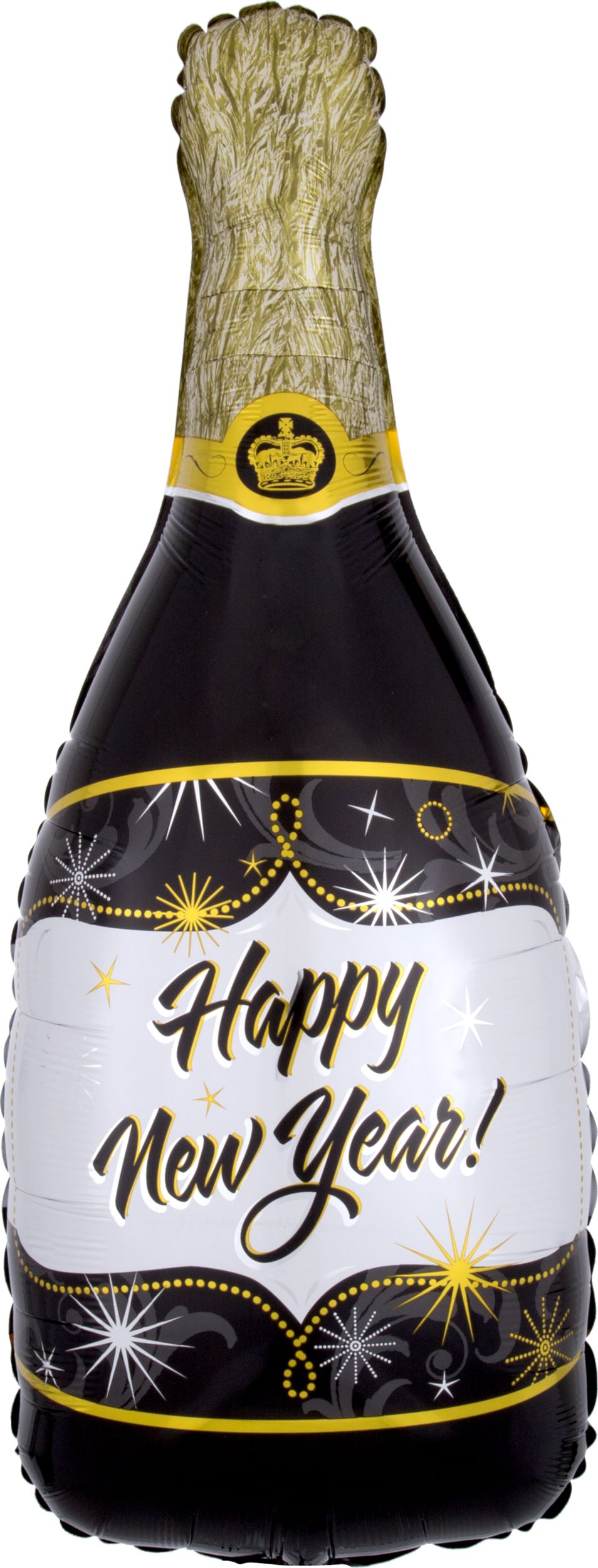 Ballon nouvel an - happy new year - bouteille holographique - 90