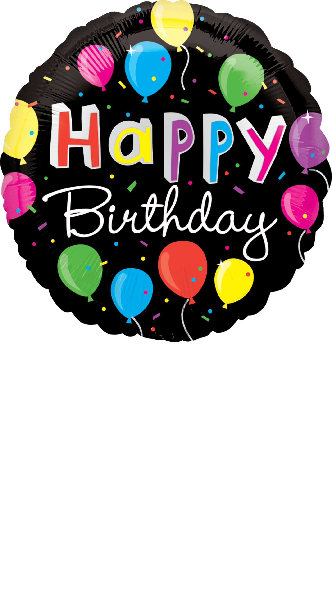 Happy Birthday Floating Balloons Balloon, 16.5-in Front_Flat