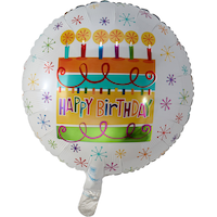 Colourful Cake Happy Birthday Balloon, 16.5-in Front_Flat