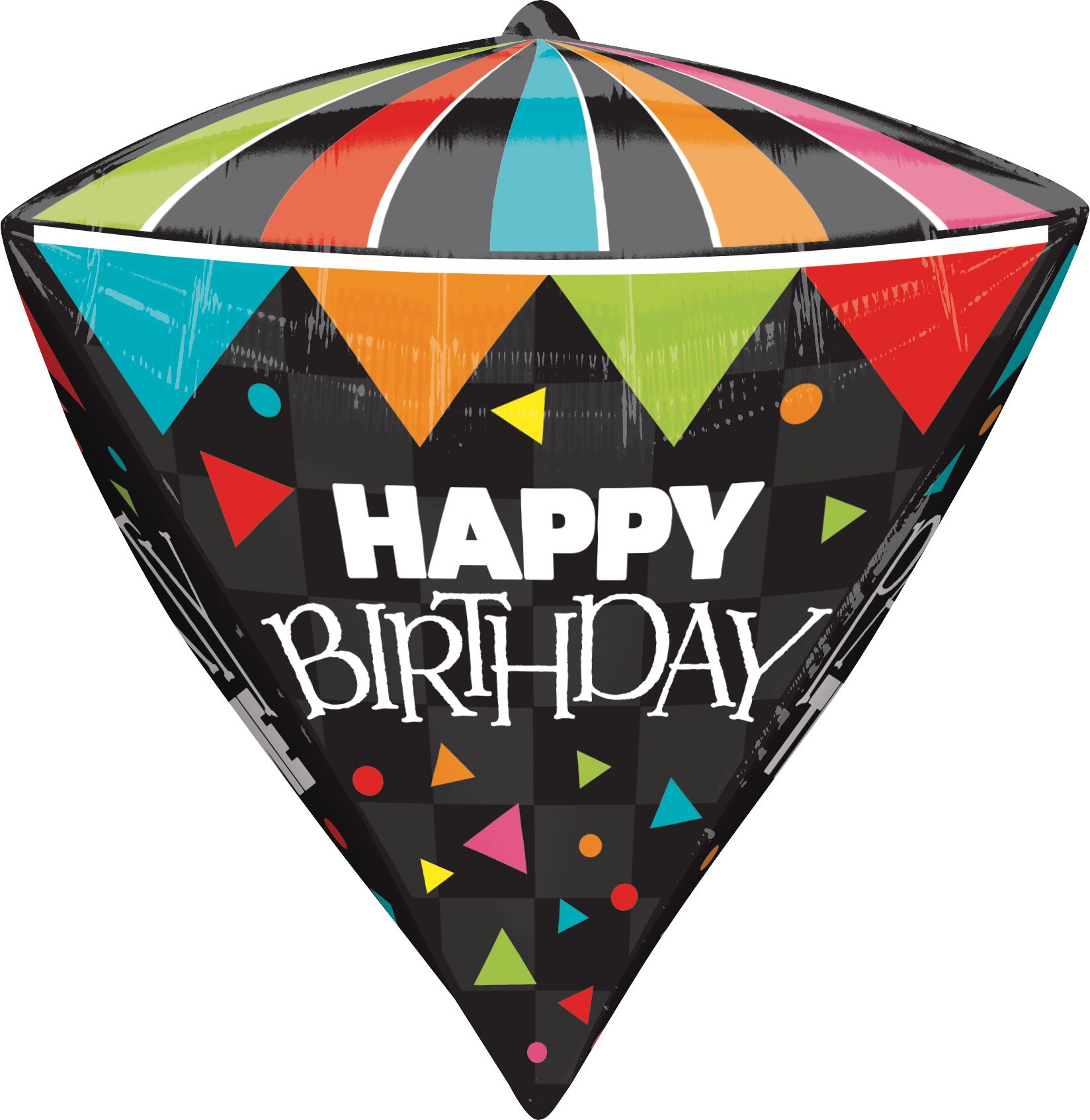 Ballon en aluminium Diamondz Party Time Birthday Party, gonflage à l’hélium compris, 17&nbsp;po Front_Flat