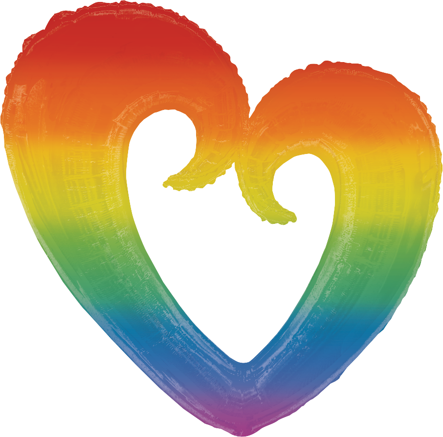 Giant Rainbow Open Heart Balloon, 32in Canadian Tire