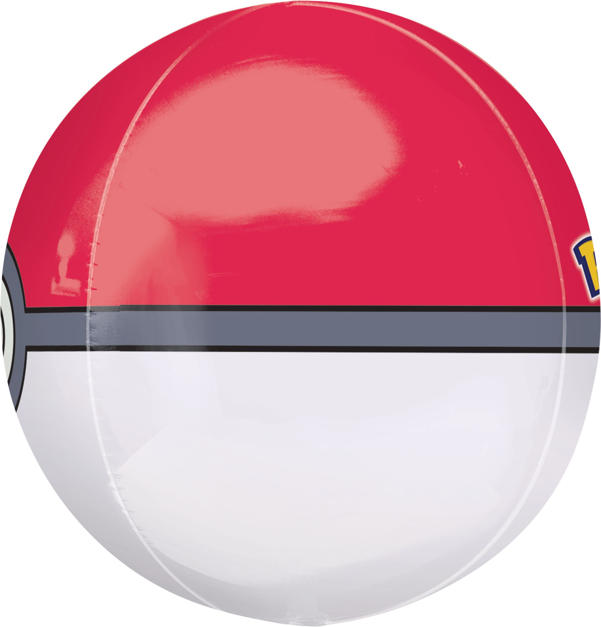 Nintendo Pokémon Orbz Satin Foil Balloon, Red/White, 16-in, Helium Inflation & Ribbon Included for Birthday Party Side_Left