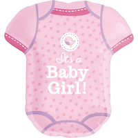 It's a Girl Baby Shower Foil Balloon, Helium Inflation Included, Pink Front_Flat