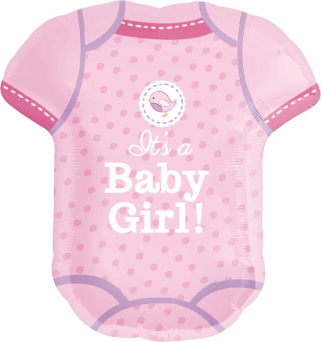 It's a Girl Baby Shower Foil Balloon, Helium Inflation Included, Pink Front_Flat