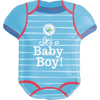 Boy Baby Shower Balloon, Shower with Love Bodysuit Front_Flat