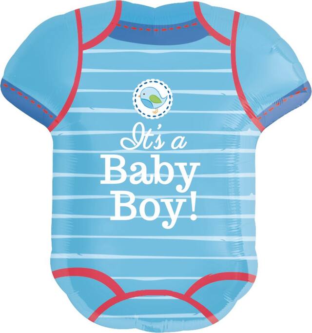 Ballon de fête prénatale maillot Shower with Love, garçon Front_Flat