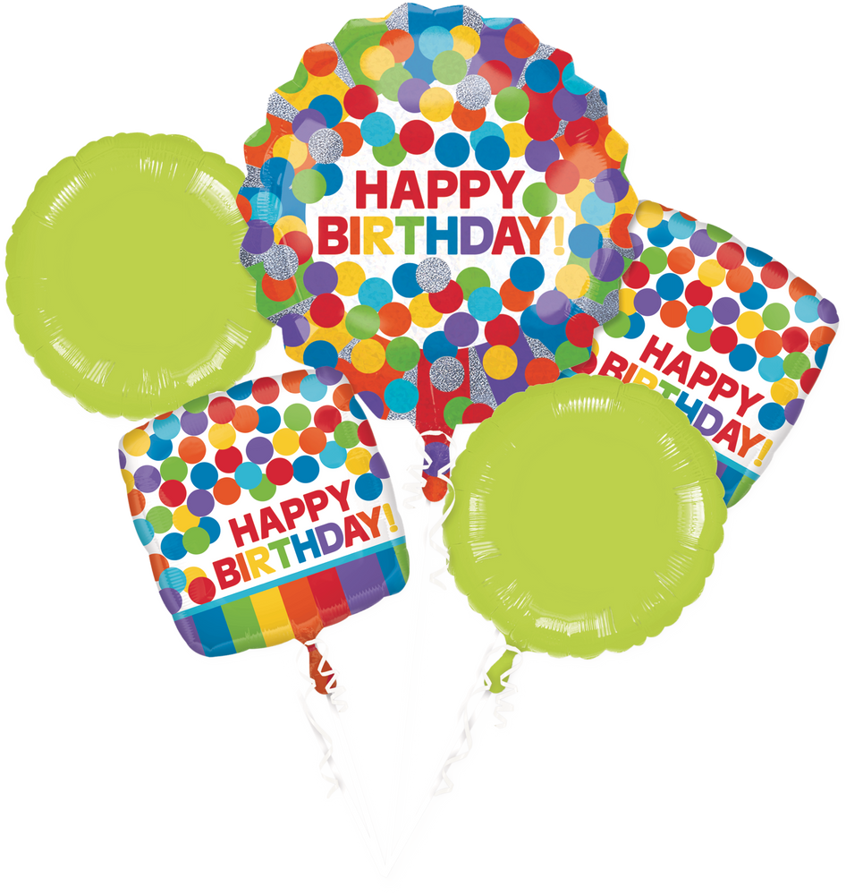 Bouquet de ballons en aluminium d’anniversaire arcenciel, gonflage à