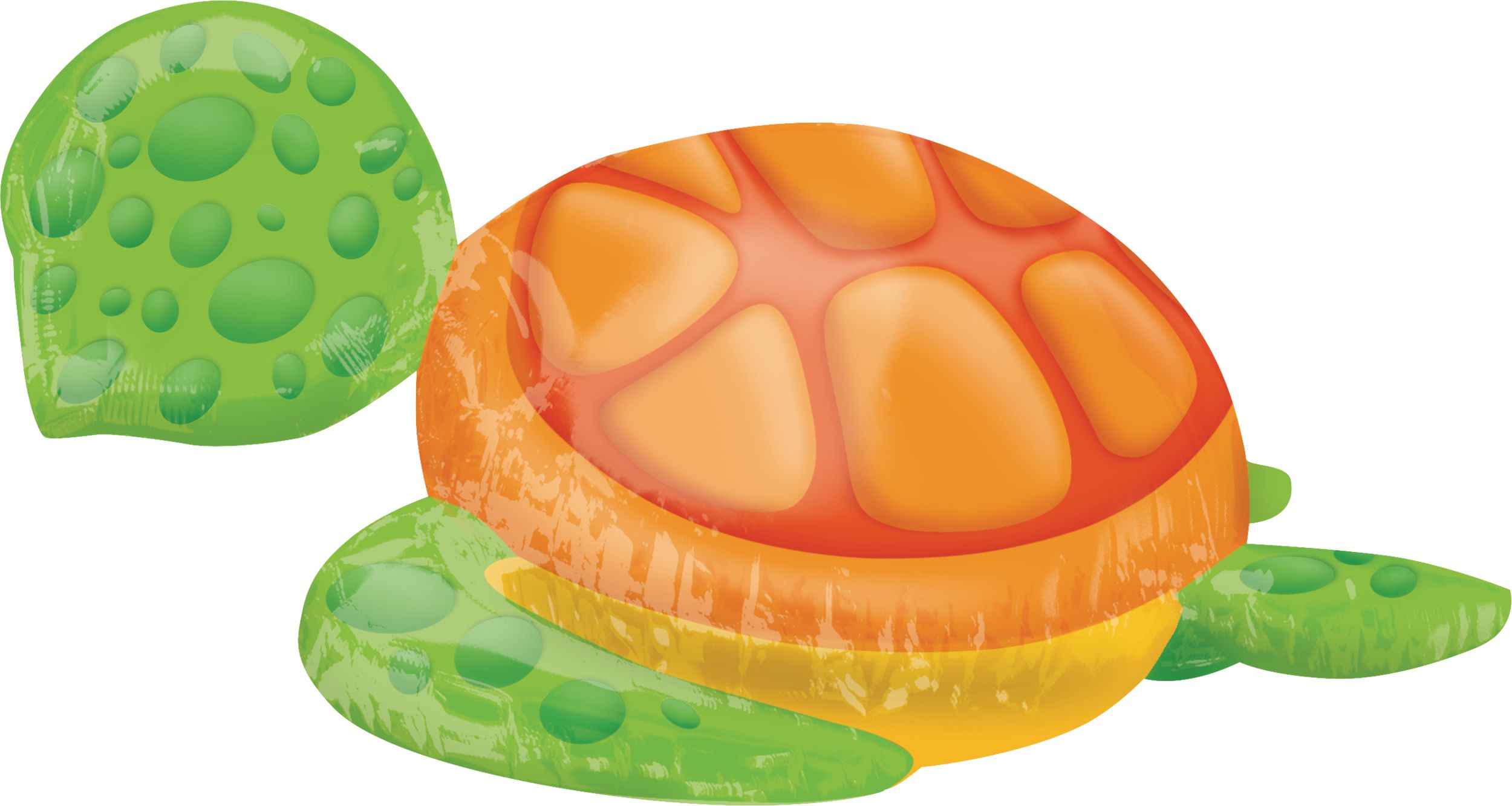 Silly Sea Turtle Foil Balloon for Birthday/Ocean-themed Party, Helium Inflation Included, 31-in x 20-in Back_Angled_Left