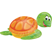 Silly Sea Turtle Foil Balloon for Birthday/Ocean-themed Party, Helium Inflation Included, 31-in x 20-in Back_Angled_Right