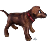 Golden Retriever Dog Satin Foil Balloon, Brown, 36-in, Helium Inflation & Ribbon Included Front_Flat